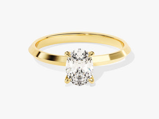 1.0CT Oval Moissanite Solitaire Engagement Ring – Timeless Elegance