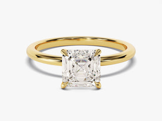 1.50CT Asscher moissanite solitaire engagement ring with geometric elegance