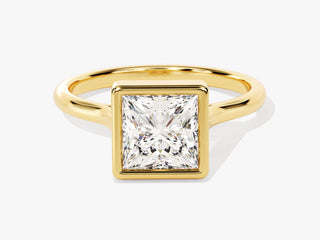1.50CT Princess Moissanite Bezel Engagement Ring – Modern & Elegant