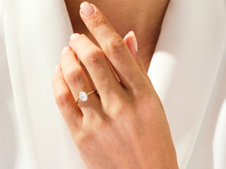 1.50CT 1.50CT oval moissanite engagement ring with hidden halo diamond setting in white gold setting in white gold