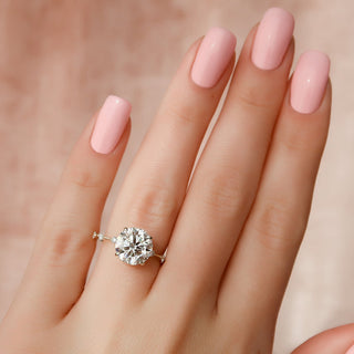 2.50CT Round Cut Diamond Distance Pave Engagement Ring