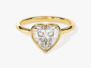 2.00CT Heart Moissanite Bezel Solitaire Engagement Ring – Bold Romance