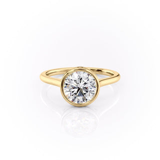 2.00CT Round Cut Diamond Solitaire Side Halo Bezel Engagement Ring