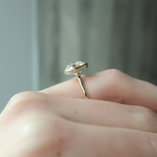 2.00CT Round Cut Diamond Solitaire Side Halo Bezel Engagement Ring