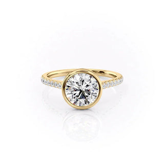 2.00CT Round Cut Diamond  Bezel Unique Engagement Ring