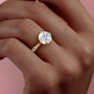 4.00CT Round Cut Diamond Unique Engagement Ring