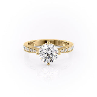 4.00CT Round Cut Diamond Unique Engagement Ring