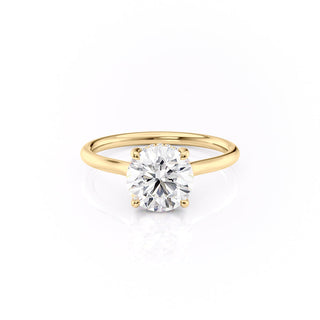 2.00CT Round Cut Diamond Solitaire Hidden Halo Engagement Ring