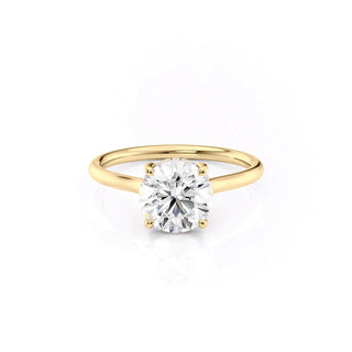 2.00CT Round Cut Diamond Solitaire Hidden Halo Engagement Ring