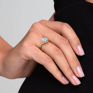 2.00CT Round Cut Diamond Halo Unique Engagement Ring