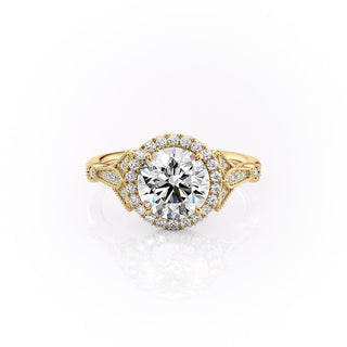 2.00CT Round Cut Diamond Halo Unique Engagement Ring