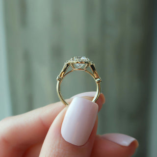 2.00CT Round Cut Diamond Halo Unique Engagement Ring