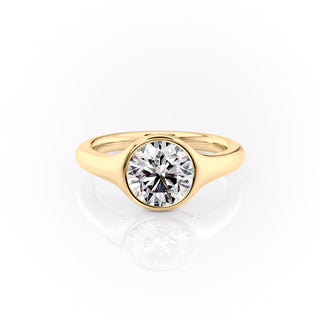 2.00CT Round Cut Diamond Solitaire Bezel Engagement Ring