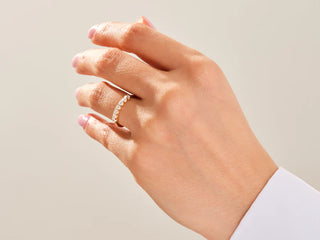 Round Moissanite Diamond Vintage Wedding Band