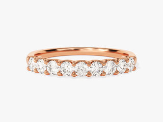 Round Moissanite Diamond Half Eternity Wedding Band