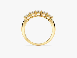 Round Moissanite Diamond Five Stone Wedding Band