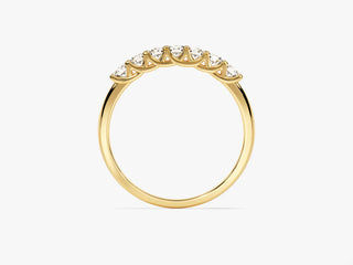 Round Moissanite Diamond Sevan Stone Wedding Band