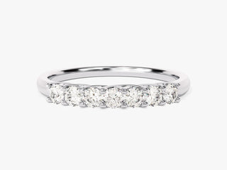 Round Moissanite Diamond Sevan Stone Wedding Band