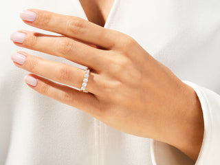 Round Moissanite Diamond Five Stone Wedding Band