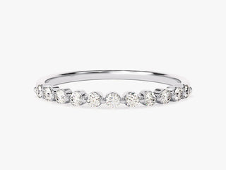 Round Moissanite Diamond Half Eternity Wedding Band