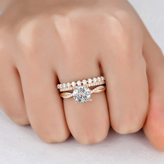 3.00CT Round Cut Diamond Infinity Engagement Ring Set