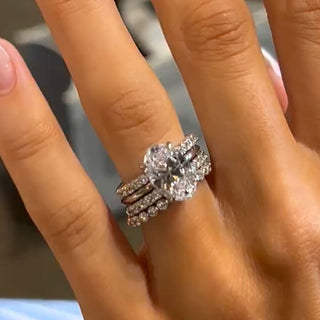 3.5CT Oval Moissanite Diamond Antique Bridal Engagement Ring