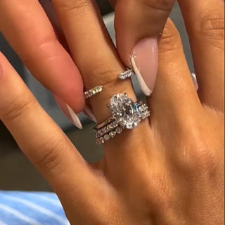 3.5CT Oval Moissanite Diamond Antique Bridal Engagement Ring