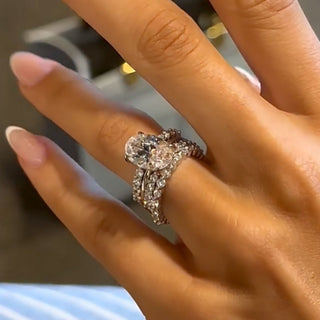 3.5CT Oval Moissanite Diamond Antique Bridal Engagement Ring