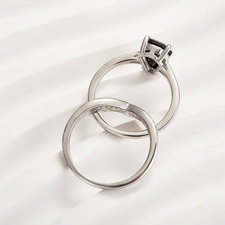 2.5CT Claf Cut Moissanite Diamond Unique Bridal Engagement Ring Set