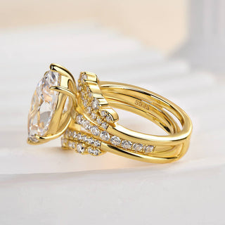 2.5CT Marquise Moissanite Diamond Pave Vintage Bridal Engagement Ring Set