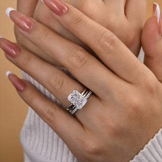 5.0CT Radiant Moissanite Diamond Solitaire Bridal Engagement Ring