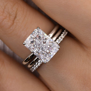 5.0CT Radiant Moissanite Diamond Solitaire Bridal Engagement Ring