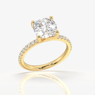 2.00CT Cushion Cut Diamond Hidden Halo Pave Wedding Ring