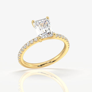 5.00CT Emerald Cut Diamond Pave Engagement Ring