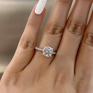 3.00CT Round Cut Diamond Hidden Halo Pave Engagement Ring