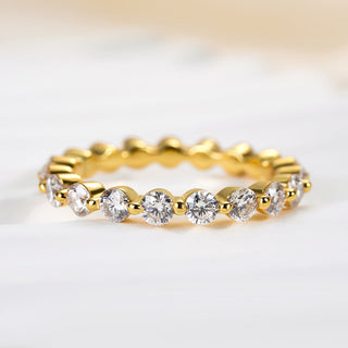 Round Moissanite Diamond Full Eternity Wedding Band