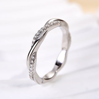 Round Moissanite Diamond Infinity Wedding Band
