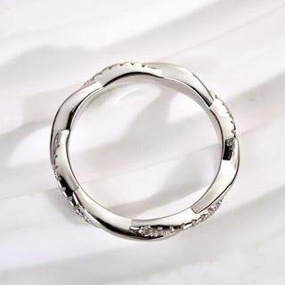 Round Moissanite Diamond Infinity Wedding Band