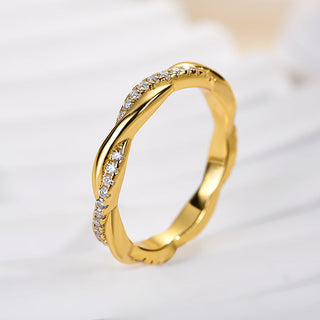 Round Moissanite Diamond Infinity Wedding Band