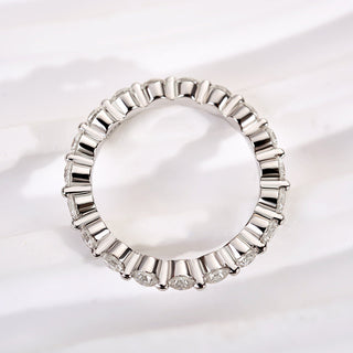 Round Moissanite Diamond Full Eternity Wedding Band