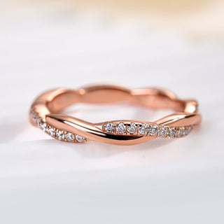 Round Moissanite Diamond Infinity Wedding Band
