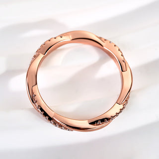 Round Moissanite Diamond Infinity Wedding Band