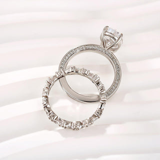 4.0CT Oval Moissanite Diamond Unique Bridal Engagement Ring