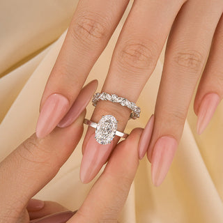 4.0CT Oval Moissanite Diamond Unique Bridal Engagement Ring