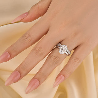 4.0CT Oval Moissanite Diamond Unique Bridal Engagement Ring