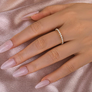 Round Moissanite Diamond Full Eternity Wedding Band