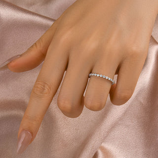 Round Moissanite Diamond Full Eternity Wedding Band