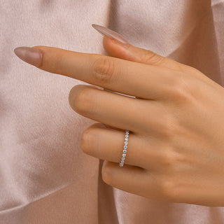 Round Moissanite Diamond Full Eternity Wedding Band