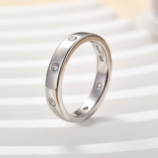 Round Moissanite Diamond Full Eternity Wedding Band
