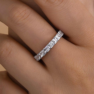 Princess Moissanite Diamond Full Eternity Wedding Band